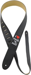 Pasek do Gitary - Perri's 6860 2” Embroidered rock n roll Design on Black Italian Garment Leather