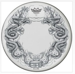 Remo 22" Powerstroke 3 Dragon Skyn on Black