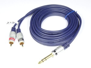Tri 10826 Kabel JACK 6.3 stereo wtyk 2xRCA wtyk 1.5m Vitalco
