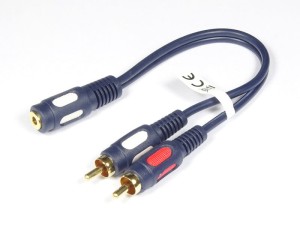 Tri 12175 Jack 3,5mm 2xRCA Łezka 24cm