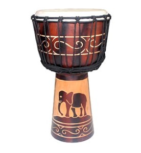 KG Djembe DJZC 60-B2 Elephant Dark Red Burn Texture
