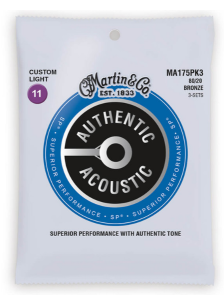 Struny do Gitary Akustycznej - Martin MA175PK3 11-52