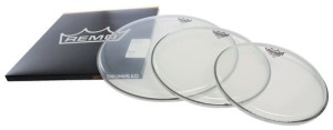 Remo Ambassador Clear Tom Pack 12" 13" 16"