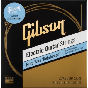 Struny do Gitary Elektrycznej - Gibson SEG BWR9 Brite Wire Reinforced 9-42 Ultra Light 