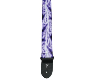Pasek do Gitary - Perri's 257 2” Purple Lightning Bolt Heat Transfer Design on Polyester Webbing
