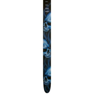 Pasek do Gitary - Perri's 332 2.5" Blue Skull Air Brushed