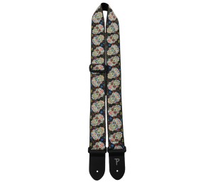 Pasek do Gitary - Perri's 6802 2" Jacquard Black Skulls Hope