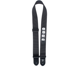 Pasek do Gitary - Perri's 7114 2" Heavy Nylon 4Pick Pocket Black