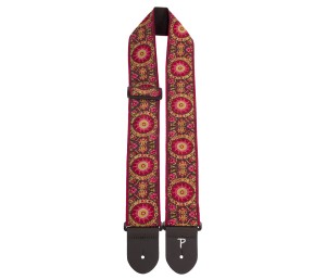 Pasek do Gitary - Perri's 7140 2,5" Burgundy Mandala Jacquard
