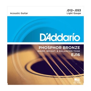 Struny do Gitary Akustycznej - D'addario EJ16 12-53