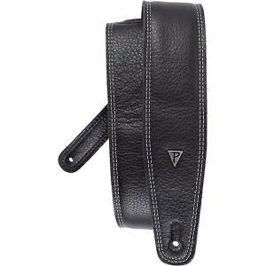 Perri's 7735 2,5" Double Stutch Moto Black Padded Leather Pasek do gitary