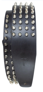 Perri's 7685 2,5" Silver Studded Black Leather Pasek do Gitary