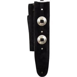Perri's 299 2,5" Black Suede Conchos Pasek do gitary