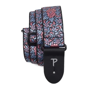 Perri's 7275 2" Jacquard Pink Blue Floral Pasek do Gitary