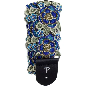 Perri's 7680 2" Blue Floral Lace Pasek do Gitary