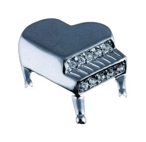 Ruby MG80 Broszka fortepian srebrny