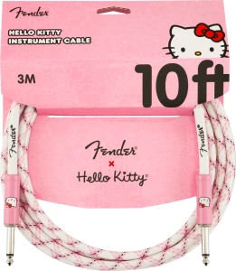 Fender Orginal 10' Hello Kitty Woven White Kabel Gitarowy