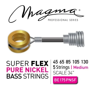 Magma BE175PNSF 45-130 Puro Nickel Super Flex Struny do Gitary Basowej IV