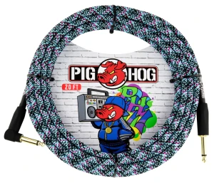 Kabel Instrumentalny - Pig Hog PCH20GBLR Blue Graffiti Jack Łamany