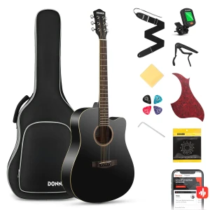 Donner DAG1CB 41" Dreadnought Black EC1129 Gitara akustyczna