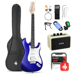 Donner DST100L Sapphire Blue EC1167 Gitara elektryczna ze wzmacniaczem