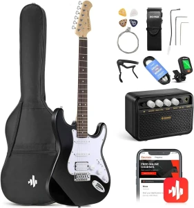 Donner DST100B Black EC1099 Gitara elektryczna ze wzmacniaczem