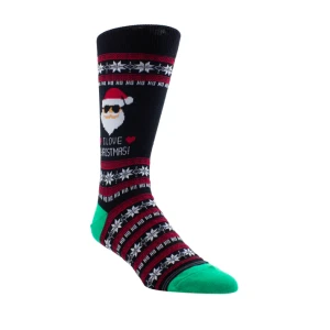 Perri's PSE127-001-O-M Novelty Christmas Snowman Crew Black Skarpety