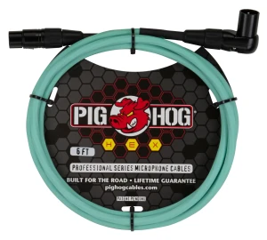 Pig Hog PHMH6SGR Hex Seafoam Green Kabel Mikrofonowy 1,8m Łamany