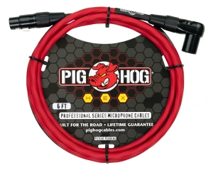 Pig Hog PHMH6CAR Hex Candy Apple Red Kabel Mikrofonowy 1,8m Łamany