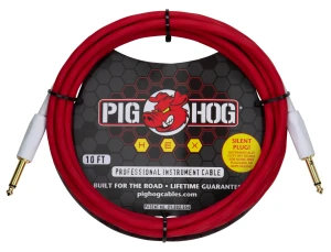 Pig Hog PHSH10CA Hex Candy Apple Red Silent Kabel Instrumentalny 3m