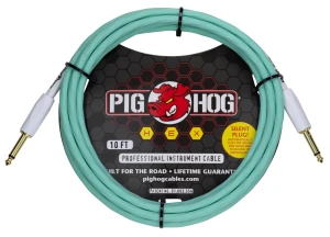 Pig Hog PHSH10SG Hex Seafoam Green Silent Kabel Instrumentalny 3m