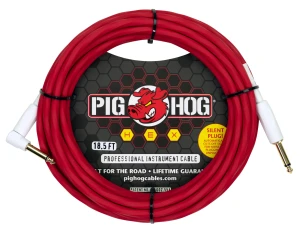 Pig Hog PHSH186CAR Hex Candy Apple Red Silent Kabel Instrumentalny 5,6m Łamany