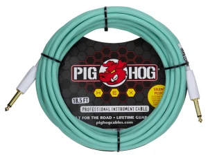 Pig Hog PHSH186SG Hex Seafoam Green Silent Kabel Instrumentalny 5,6m