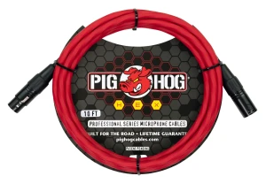 Pig Hog PHMH10CA Hex Candy Apple Red Kabel Mikrofonowy 3m