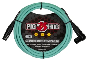 Pig Hog PHMH10SGR Hex Seafoam Green Kabel Mikrofonowy 3m Łamany