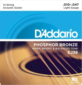 Struny do Gitary Akustycznej - D'addario EJ38 10-47 12-str
