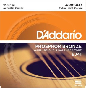 Struny do Gitary Akustycznej - D'addario EJ41 9-45 12-str