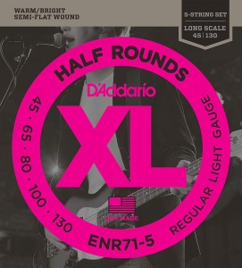 Struny do Gitary Basowej - D'addario ENR71-5 45-130