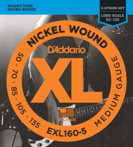 Struny do Gitary Basowej - D'addario EXL160-5 50-135