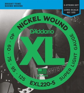 Struny do Gitary Basowej - D'addario EXL220-5 40-125