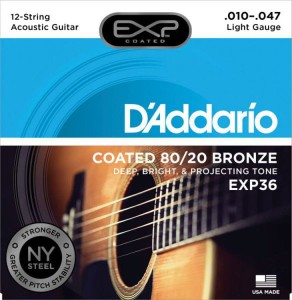 Struny do Gitary Akustycznej - D'addario EXP36 10-47 12-str
