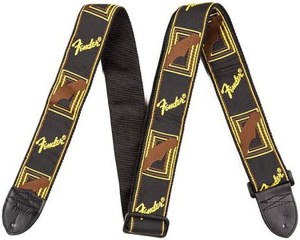 Pasek do Gitary - Fender 2" Monogrammed Strap, Black/Yellow/Brown