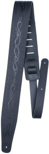 Pasek do Gitary - Perri's 6900  2,5" Black Belt Leather Tribal