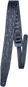 Pasek do Gitary - Perri's 6902 2,5" Black Belt Leather Tribal Cross