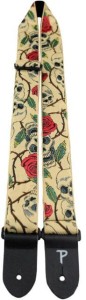 Pasek do Gitary - Perri's 6538 2" Jacquard Skull Rose