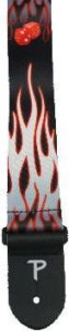Pasek do Gitary - Perri's 2006 2" Poly Grey/Red Flame