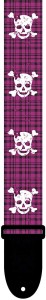 Pasek do Gitary - Perri's 6799 2" Poly The Skulls Pink Plaid