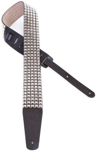 Pasek do Gitary - Perri's 7113 2,5" Studded Leather Silver