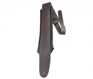 Pasek do Gitary - Perri's 2132 2.5” Brown Leather with Big 3.5” Black Vinyl Pad